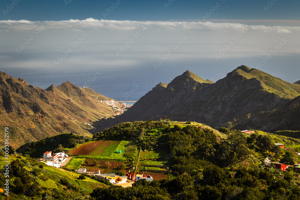 The Anaga Mountains in Tenerife captured on a beautiful sunny day.