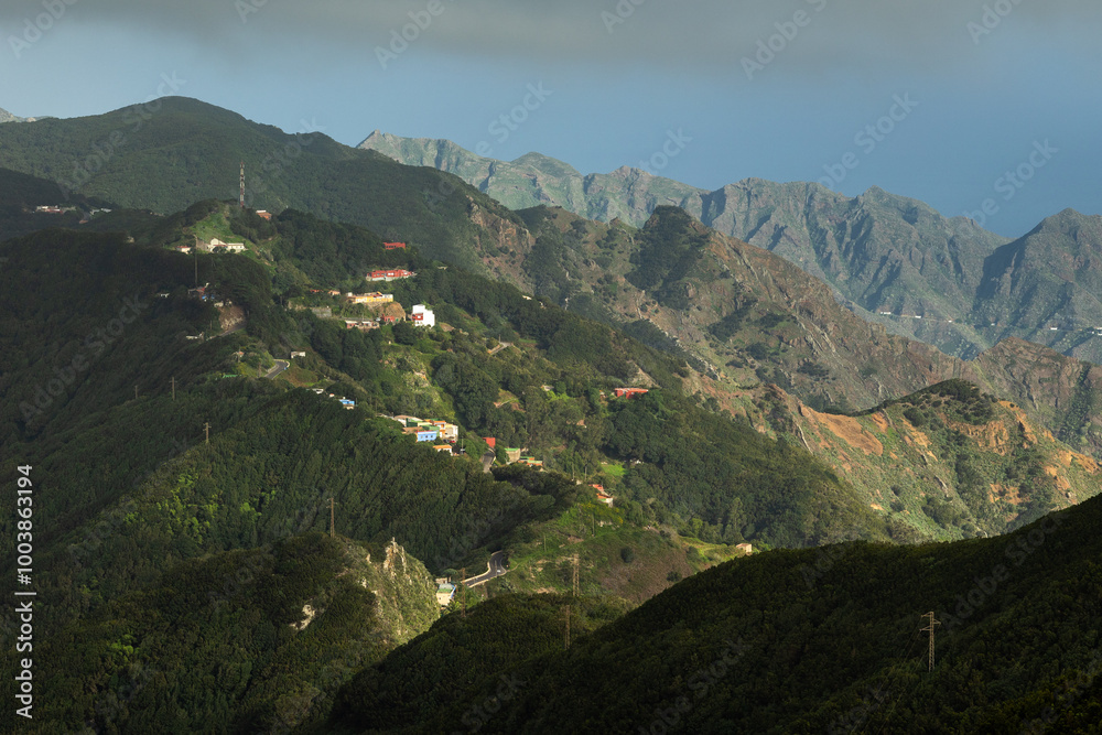 The Anaga Mountains in Tenerife captured on a beautiful sunny day.