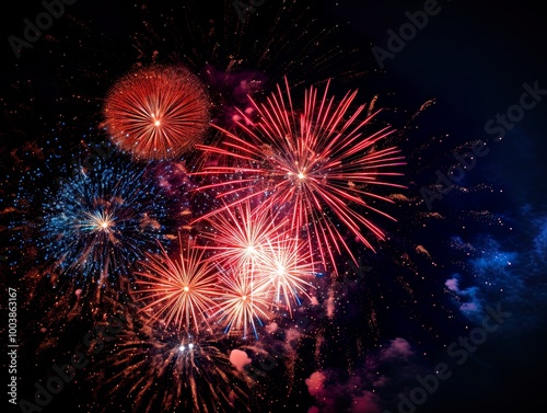 fireworks  light up the sky Abstract colored firework background.