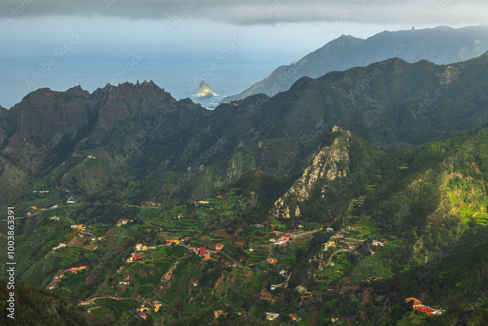 The Anaga Mountains in Tenerife captured on a beautiful sunny day.