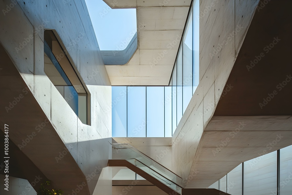 Obraz premium Modern architecture with natural light and geometric lines