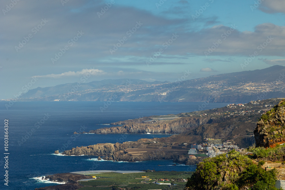 The coast of Tenerife near Garachico captured on a sunny day