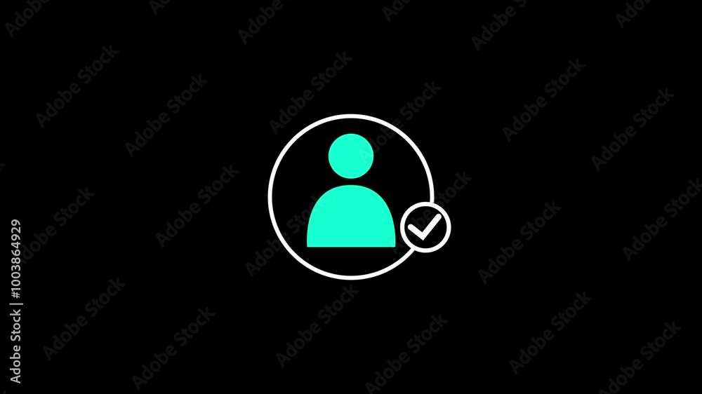 profile verify account icon. profile, user icon with check mark symbol. User profile Security icon with animated.