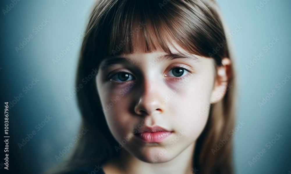 Human girl face, close-up view. Eye is the mirror of the soul. Generative AI Human girl face, close-up view. Eye is the mirror of the soul. Generative AI