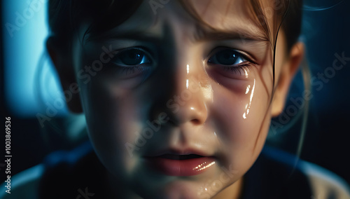 crying child enduring trauma mistreatment reflecting deep emotional pain