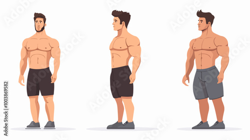 Illustration of a sporty guy on a white background.