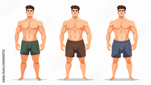 Illustration of a sporty guy on a white background.