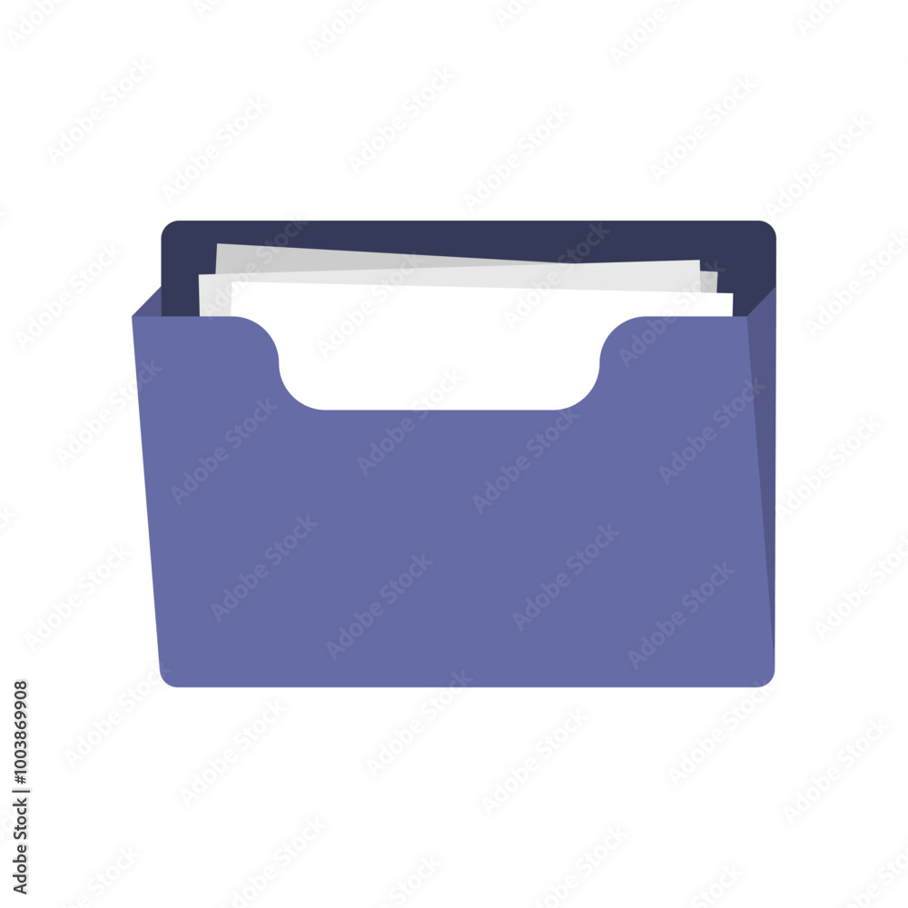Office folder icon. File folder with documents. Folder for reports and archive cases. Office folder icon. File folder with documents. Folder for reports and archive cases.