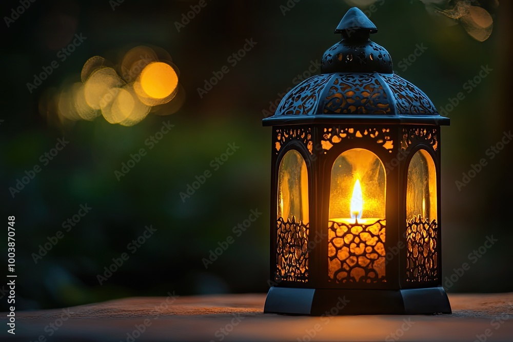Ornate lantern with candle. This photo depicts a lantern lit by a candle, perfect for representing peace, hope, or faith. Ornate lantern with candle. This photo depicts a lantern lit by a candle, perfect for representing peace, hope, or faith.