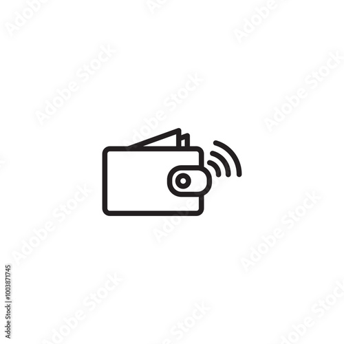 E-Wallet, payment line flat vector icon for mobile application, button and website design. Editable stroke.