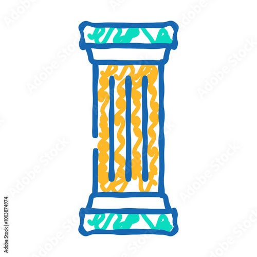 columns and posts doodle icon sketch vector. columns and posts sign. isolated symbol illustration
