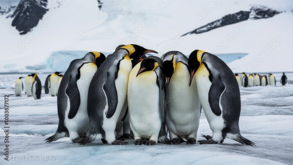 Fototapeta premium penguins in polar regions