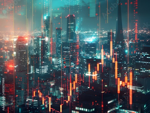 Wallpaper Mural Futuristic Financial Hub with Quantum Internet Powering Instant Global Transactions and Data Access Torontodigital.ca