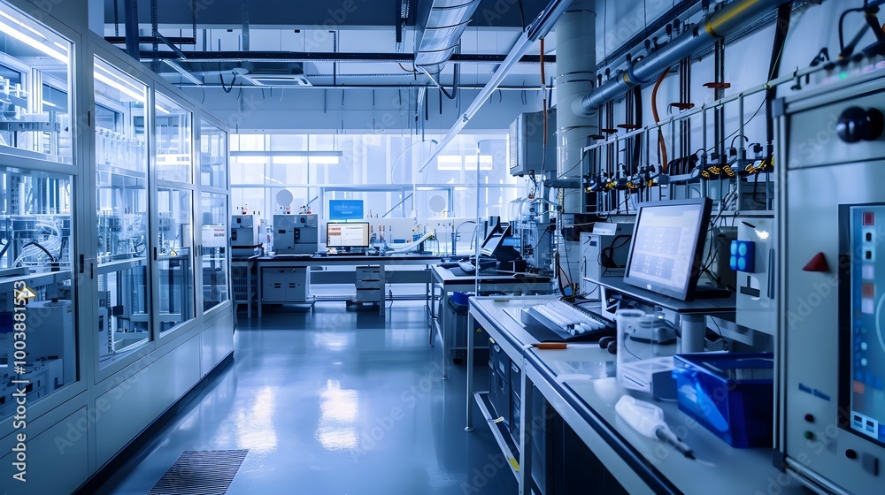 Fototapeta premium High Tech Research Lab Studying Smart Grid Technologies and Energy Systems