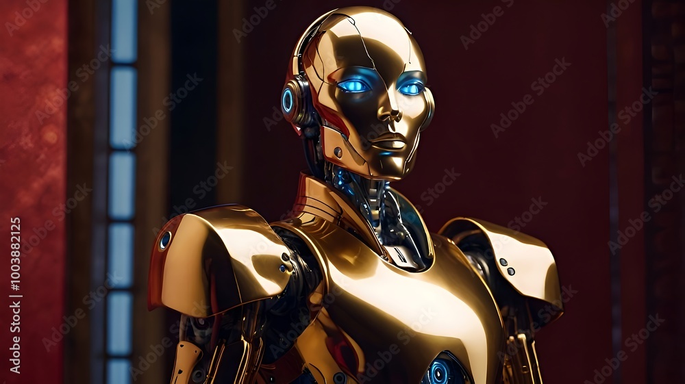 A futuristic highly advanced android robot. A futuristic highly advanced android robot.