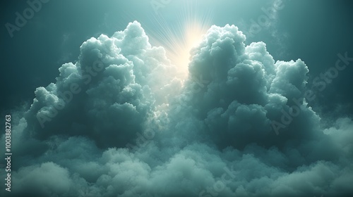 Abstract 3D Cloud Design with Light Ray Effects photo