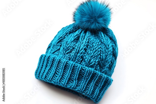 winter ski bobble hat isolated