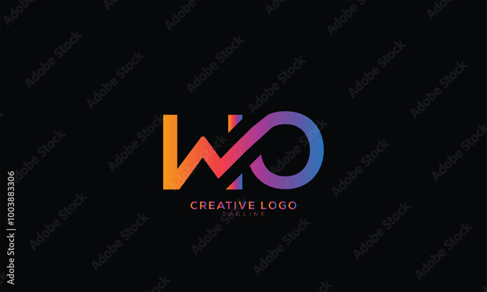 WO Abstract initial monogram letter alphabet logo design WO Abstract initial monogram letter alphabet logo design