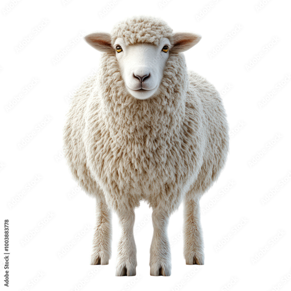 Naklejka premium A Sheep in Front of a Black Background