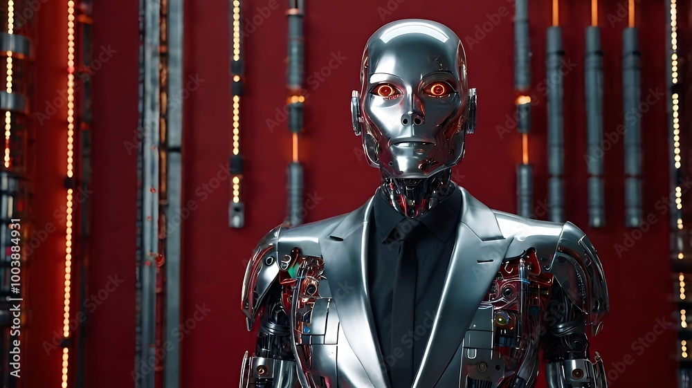 A futuristic highly advanced android robot. A futuristic highly advanced android robot.