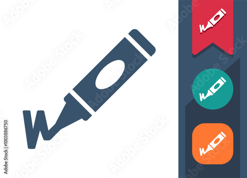 Crayon, Colored Pencil, Felt Tip Pen Icon