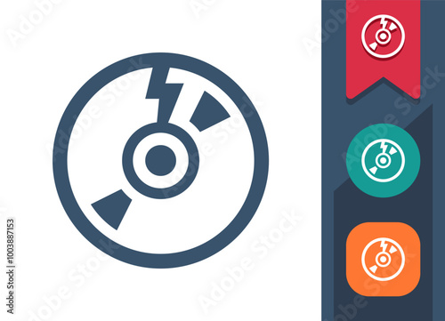 Data Disc, CD, DVD, Blu-ray Icon