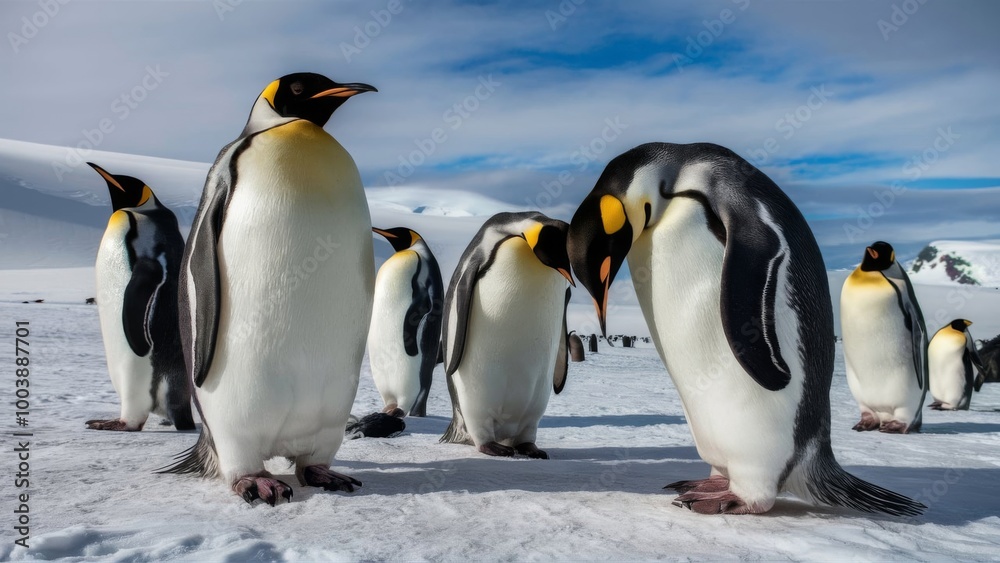 Fototapeta premium penguins in polar regions