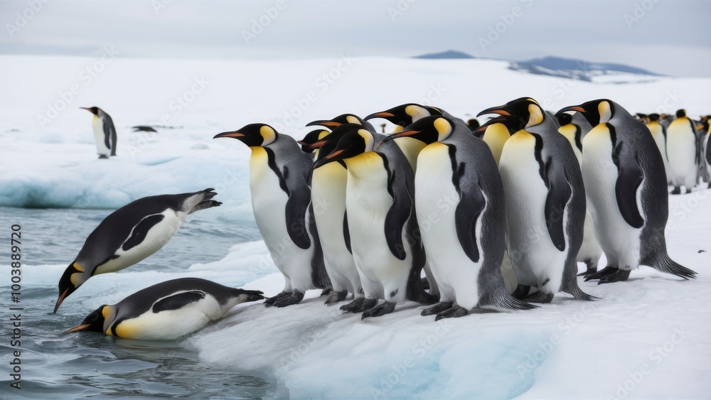 Fototapeta premium group of penguins