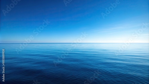 Low angle view of minimalist ocean horizon with serene blue tones