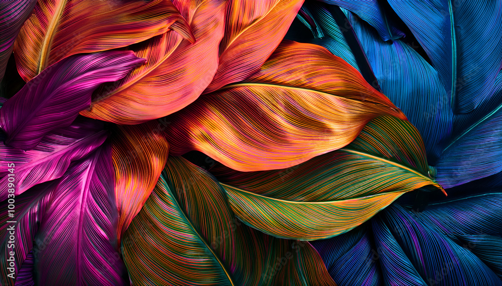 Vibrant Tropics: An Abstract Journey Through Lush Leaf Patterns Vibrant Tropics: An Abstract Journey Through Lush Leaf Patterns