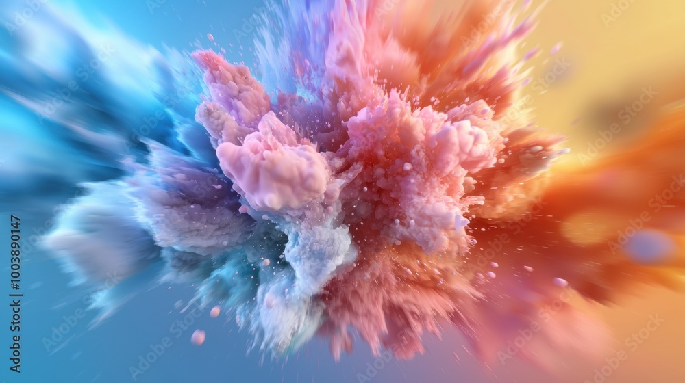 Fototapeta premium Colorful Explosion of Powder in Abstract Design