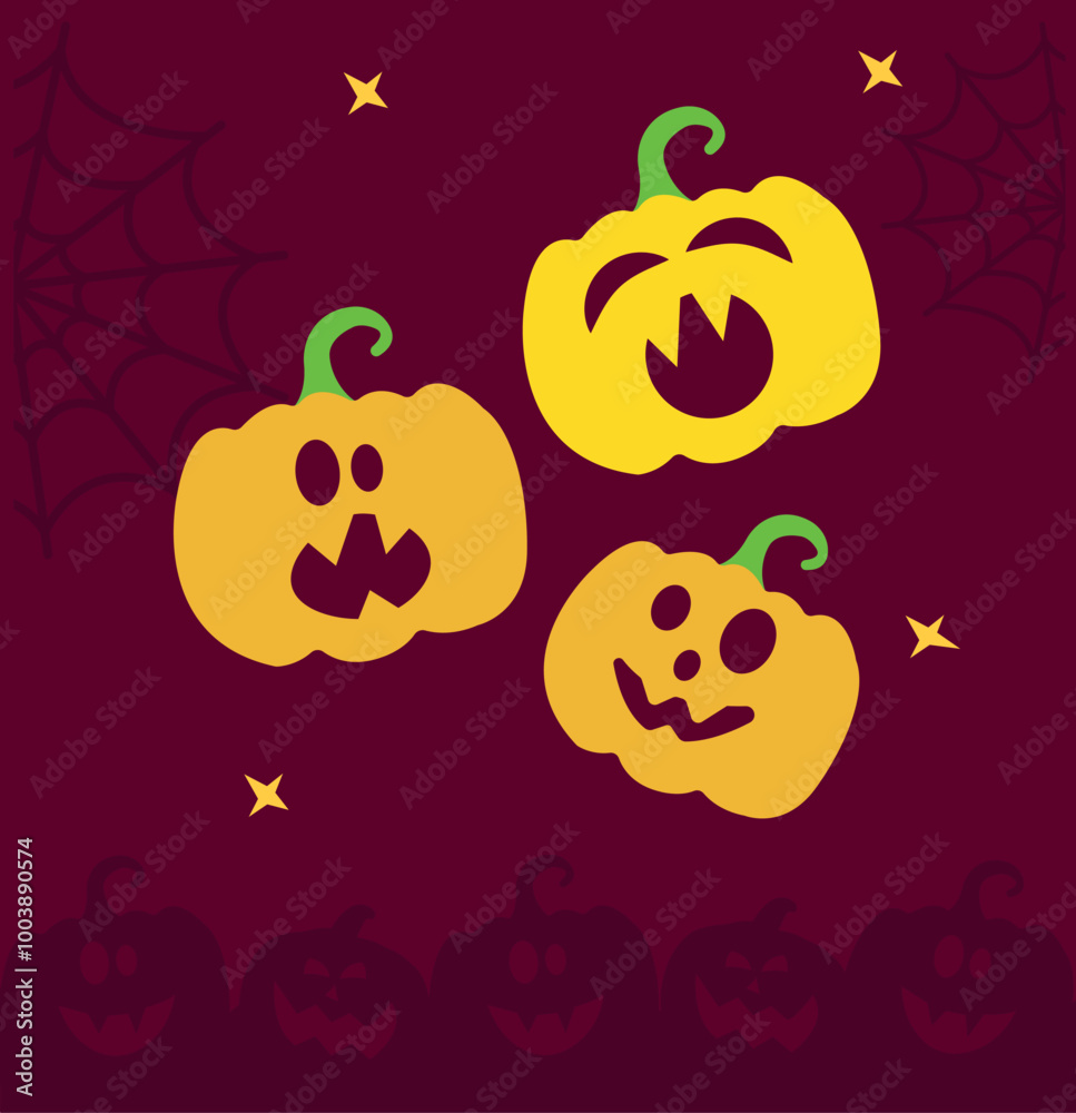 Fototapeta premium Halloween themed banners and patterns. Halloween theme vector illustration 