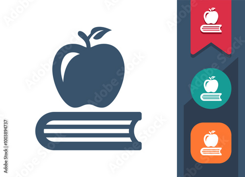 Education, Library, Apple, Book Icon