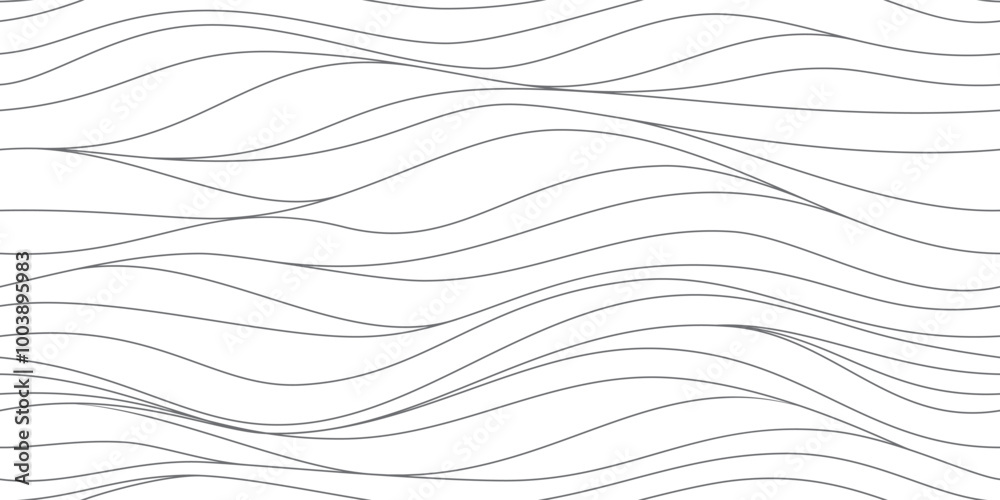 Seamless wave pattern. Water waves. Wavy lines