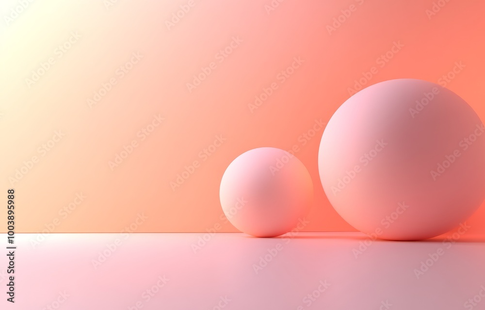 Abstract Background with Simple Shapes in Peach and Dark Pink Featuring White Space on the Left Side Abstract Background with Simple Shapes in Peach and Dark Pink Featuring White Space on the Left Side