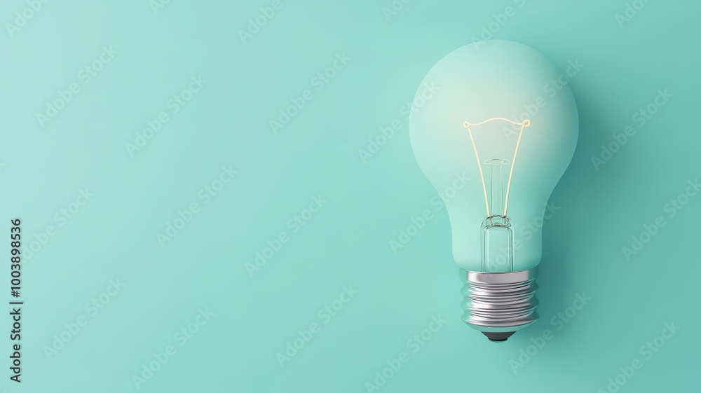 A soft green backdrop features a single glowing light bulb, symbolizing ideas and inspiration. A soft green backdrop features a single glowing light bulb, symbolizing ideas and inspiration.
