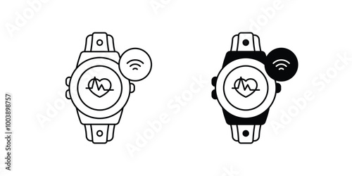 smart watch set icon with white background vector stock illustration