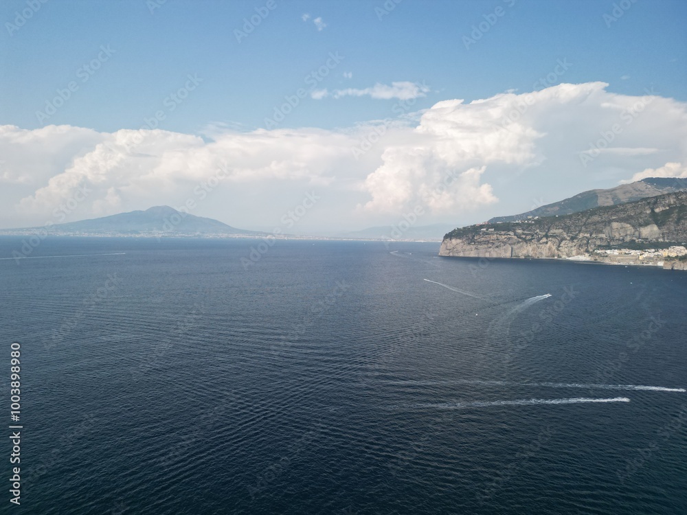 Φωτογραφία Sorrento, Campania, Italy, Sorrento coast aerial view of the Gulf of Sorrento