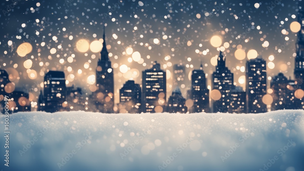 Naklejka premium christmas background with snow