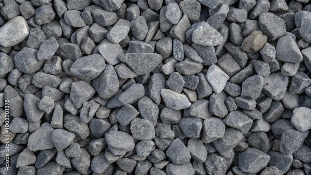 Close-up of gray stones with varied shapes and sizes. Close-up of gray stones with varied shapes and sizes.