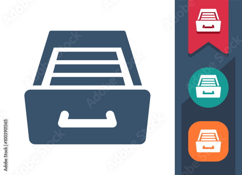Filing Cabinet, File Cabinet, Archive Icon