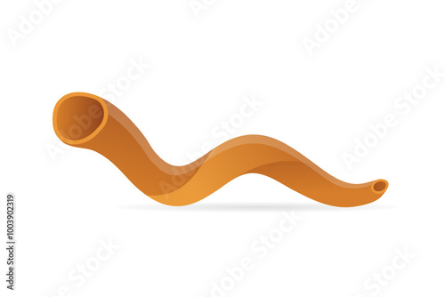 Shofar, Jewish horn vector illustration isolated on white