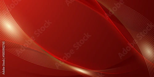 Abstract background design modern red and gold geometric elements vector illustration