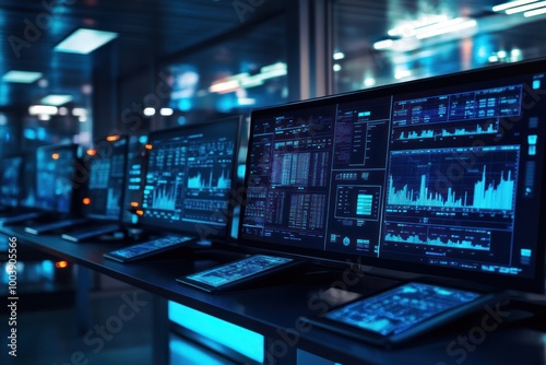 Wallpaper Mural Telecommunications company control room with digital tablets Torontodigital.ca