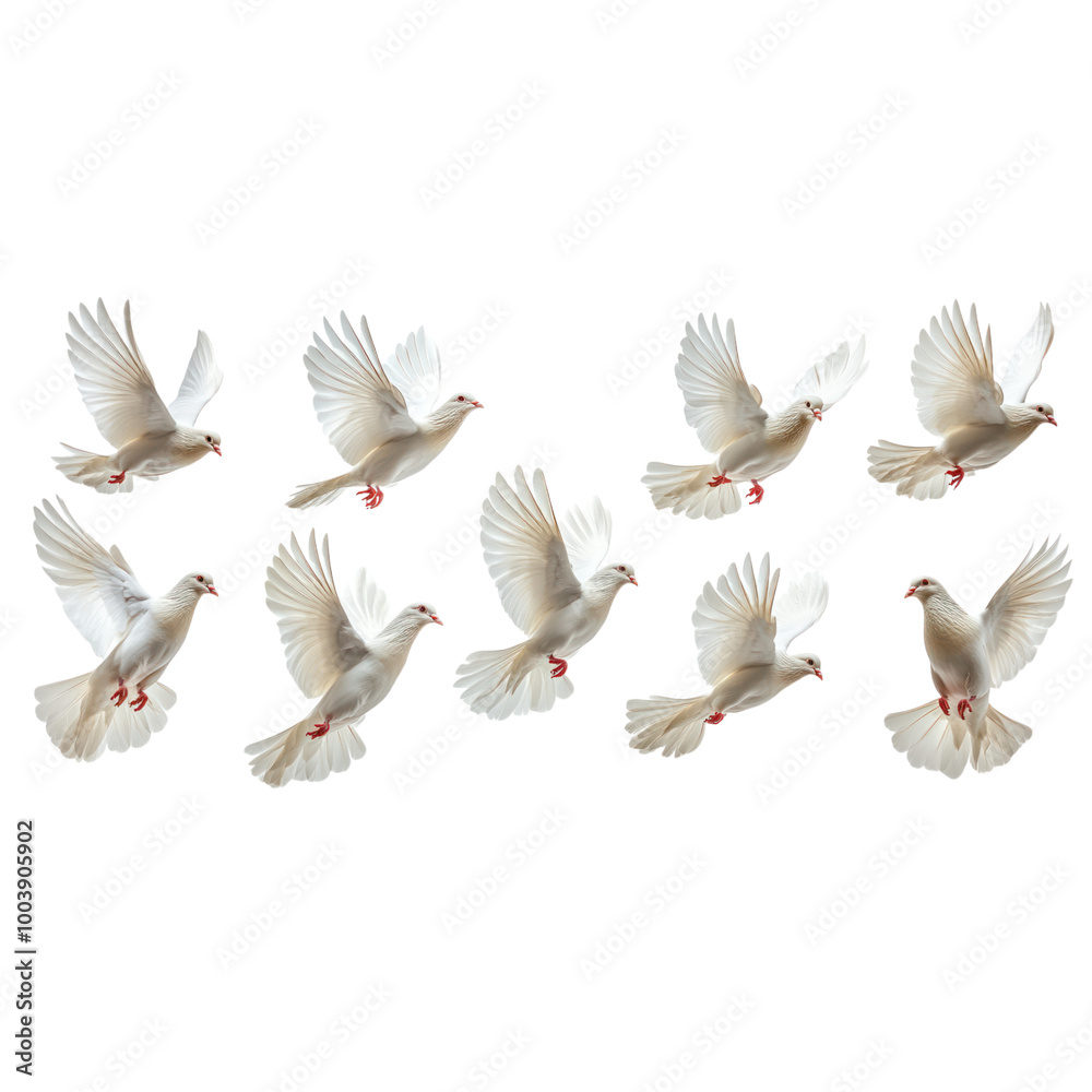 Fototapeta premium White Doves in Flight