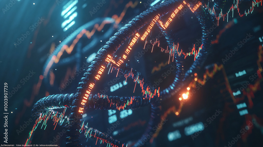 Abstract Stock Market DNA Illustration Abstract Stock Market DNA Illustration