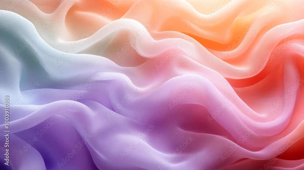 Colorful silk fabric waves in pastel shades Colorful silk fabric waves in pastel shades