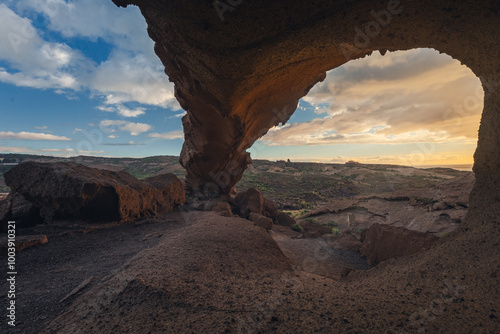 Obraz na płótnie Arco de Tajao in Tenerife captured in sunny day. Canary Islands. w salonie