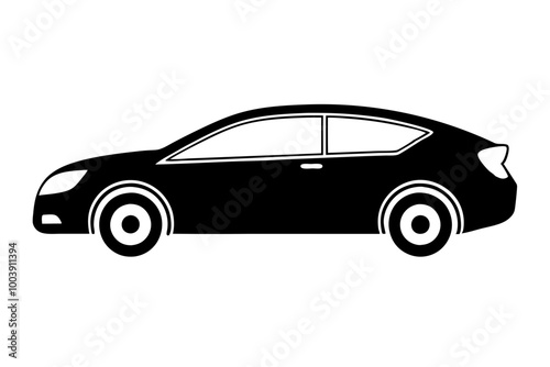 electric car silhouette vector illustration