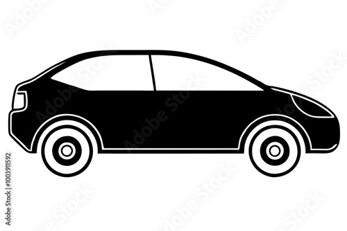 electric car silhouette vector illustration